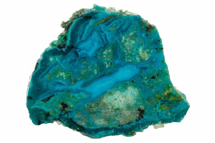 Polished Banded Chrysocolla Slice - Bagdad Mine, Arizona #378915